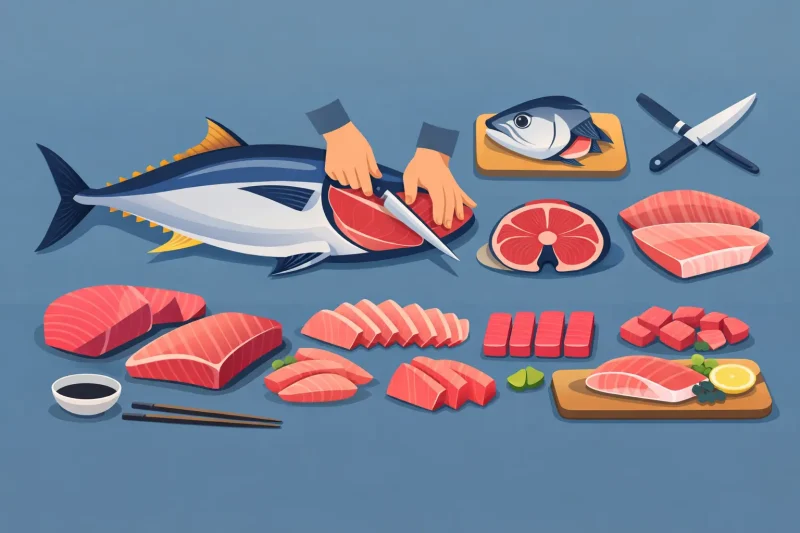 Whole Bluefin Tuna Preparation, Cut by Cut